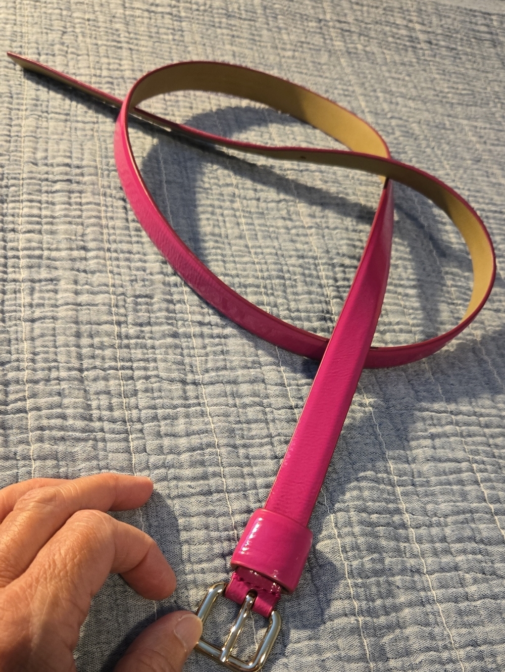 Talbots Women’s Fuschia Leather Slim Leather Belt
